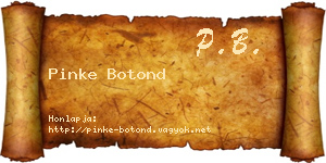 Pinke Botond névjegykártya
